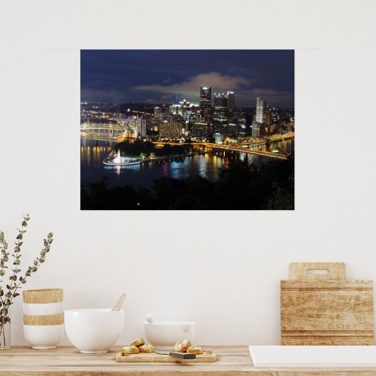 Pittsburgh Skyline bei Dusk Poster (Küche)