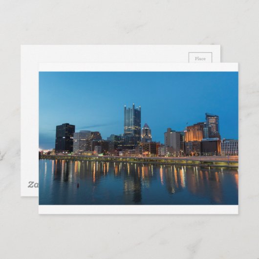 Pittsburgh Skyline bei Dusk Postkarte (Vorne/Hinten)