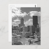 Pittsburgh Skyline Black and White Postkarte (Vorne/Hinten)