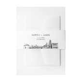 Pittsburgh Skyline Bly Band, 2"x11,5" Einladungsbanderole (Vorderseite Beispiel)