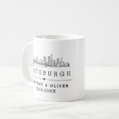 Pittsburgh Skyline - Brautgeschenk Kaffeetasse (Vorderseite Links)