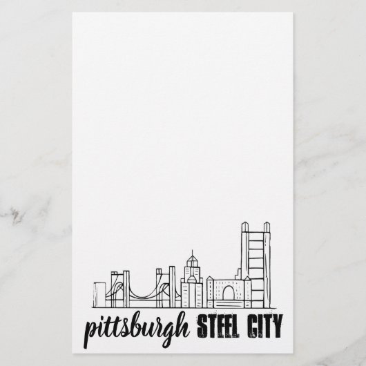 Pittsburgh Skyline Briefpapier (Vorderseite)