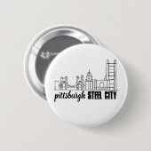 Pittsburgh Skyline Button (Vorne & Hinten)