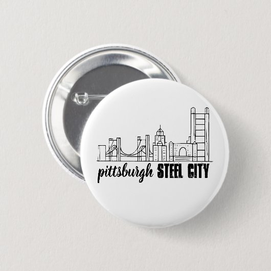 Pittsburgh Skyline Button (Vorne & Hinten)