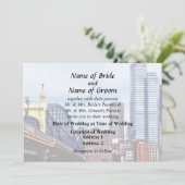 Pittsburgh Skyline By Smithfield St Bridge Einladung (Stehend Vorderseite)