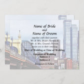 Pittsburgh Skyline By Smithfield St Bridge Einladung (Vorne/Hinten)