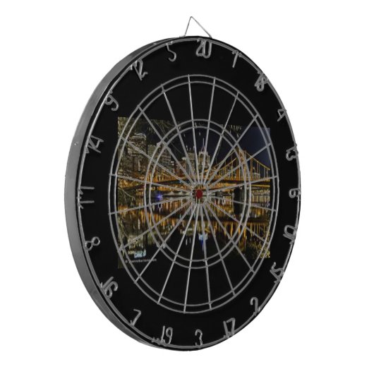 PITTSBURGH SKYLINE DART BOARD DARTSCHEIBE (Vorderseite Links)