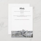 Pittsburgh Skyline Details Card Einladung (Vorne/Hinten)