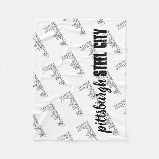 Pittsburgh-Skyline Fleecedecke (Vorderseite)