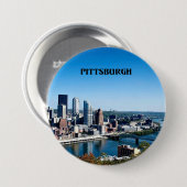 Pittsburgh, Skyline-Foto von Pennsylvania Button (Vorne & Hinten)