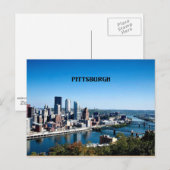 Pittsburgh, Skyline-Foto von Pennsylvania Postkarte (Vorne/Hinten)
