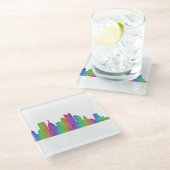 Pittsburgh-Skyline Glasuntersetzer (Schrägansicht)