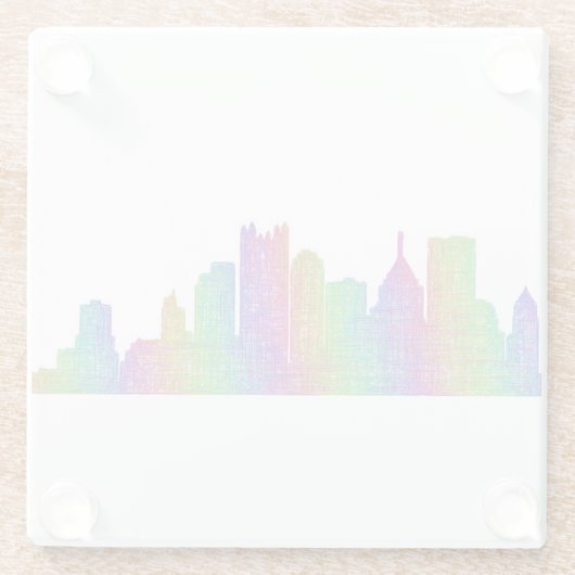 Pittsburgh-Skyline Glasuntersetzer (Rückseite)