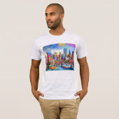 Pittsburgh Skyline Graffiti Art T-Shirt (Vorne ganz)