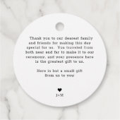 Pittsburgh Skyline | Hochzeit Begrüßung Gefallen Geschenkanhänger (Rückseite)