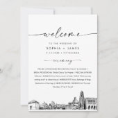 Pittsburgh Skyline Hochzeitsprogramm 12x18 Flat Ca Einladung (Vorderseite)