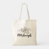 Pittsburgh Skyline Illustration Art Tragetasche (Rückseite)