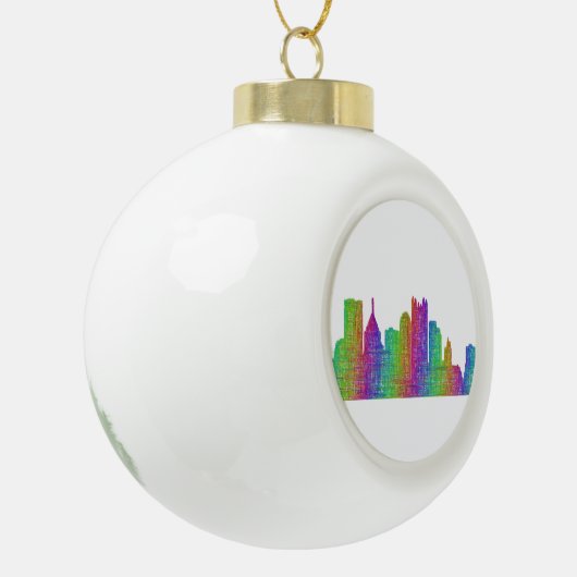 Pittsburgh-Skyline Keramik Kugel-Ornament (Links)
