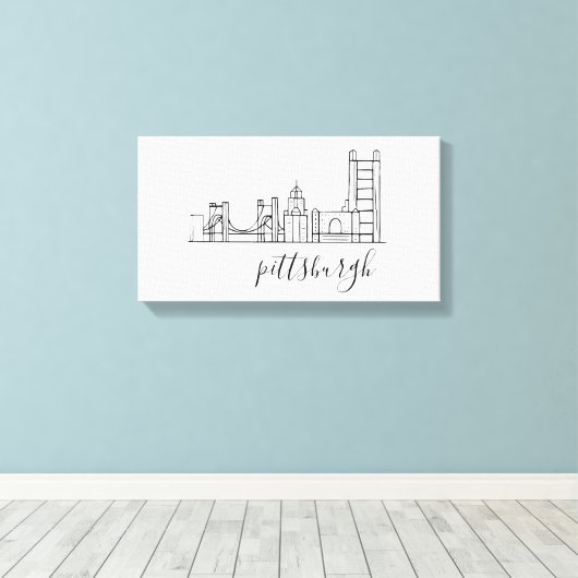 Pittsburgh Skyline Leinwanddruck (Insitu (Holzboden))