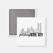 Pittsburgh Skyline Magnet (Vorderseite/Rückseite)
