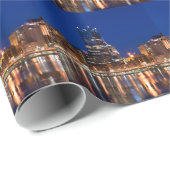 Pittsburgh-Skyline nachts Geschenkpapier (Rolleneckpunkt)