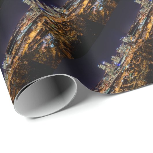 Pittsburgh-Skyline nachts Geschenkpapier (Rolleneckpunkt)