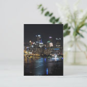 Pittsburgh-Skyline nachts Postkarte (Stehend Vorderseite)