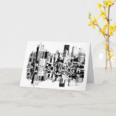 Pittsburgh, Skyline Pennsylvania Karte (Gelbe Blume)