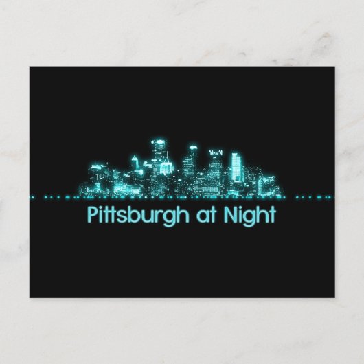 Pittsburgh Skyline Postkarte (Vorderseite)