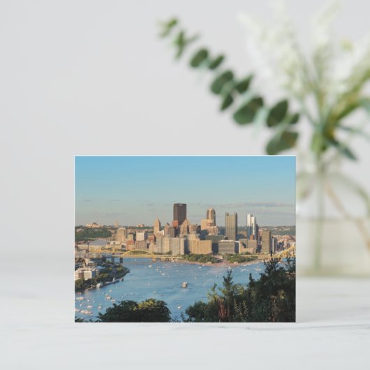 Pittsburgh Skyline Postkarte (Stehend Vorderseite)