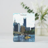 Pittsburgh Skyline Postkarte (Stehend Vorderseite)