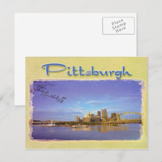 PITTSBURGH SKYLINE POSTKARTE (Vorne/Hinten)