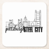 Pittsburgh-Skyline Rechteckiger Pappuntersetzer (Vorderseite)