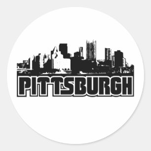 Pittsburgh Skyline Runder Aufkleber