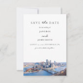 Pittsburgh Skyline Save the Date Karte (Vorderseite)