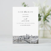 Pittsburgh Skyline Save the Date Karte (Stehend Vorderseite)