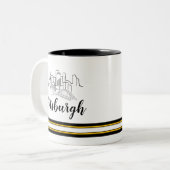 Pittsburgh Skyline Steelers Zweifarbige Tasse (Vorderseite Links)