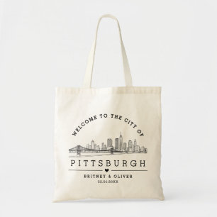Pittsburgh Skyline-Tasche – Individuelle Hochzeits Tragetasche