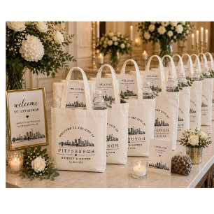 Pittsburgh Skyline-Tasche – Individuelles Hochzeit Tragetasche
