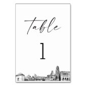 Pittsburgh Skyline Tischnummer 3.5 x5 Card (Rückseite)