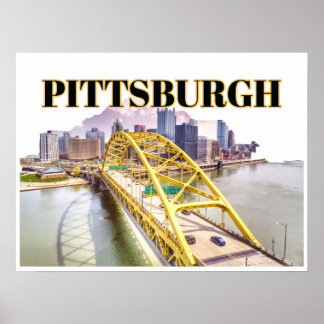 Pittsburgh Skyline und Fort Pitt Bridge Poster