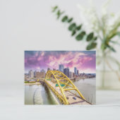 Pittsburgh Skyline und Fort Pitt Bridge Postkarte (Stehend Vorderseite)
