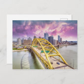 Pittsburgh Skyline und Fort Pitt Bridge Postkarte (Vorne/Hinten)