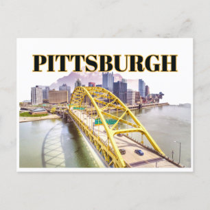 Pittsburgh Skyline und Fort Pitt Bridge Postkarte