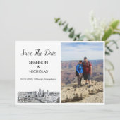 Pittsburgh Skyline Verlobung Foto Save the Date (Stehend Vorderseite)