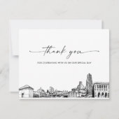 Pittsburgh Skyline Wedding Foto Danke Karte (Vorderseite)