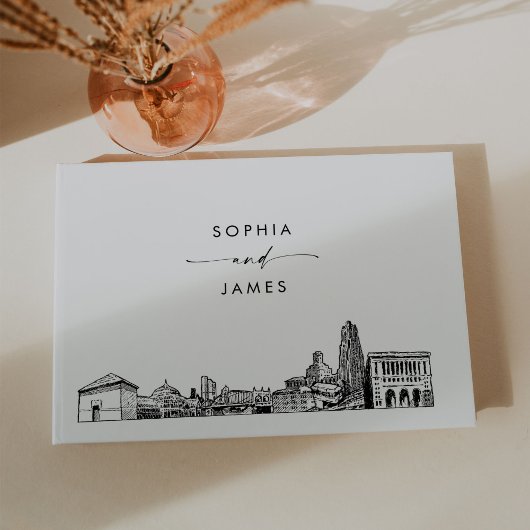 Pittsburgh Skyline Wedding Guest Book Gästebuch