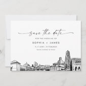 Pittsburgh Skyline Wedding Save the Date Card Einladung (Vorderseite)