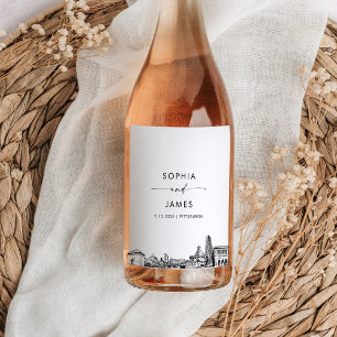 Pittsburgh Skyline Weinetikett