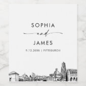 Pittsburgh Skyline Weinetikett (Einzelnes Label)